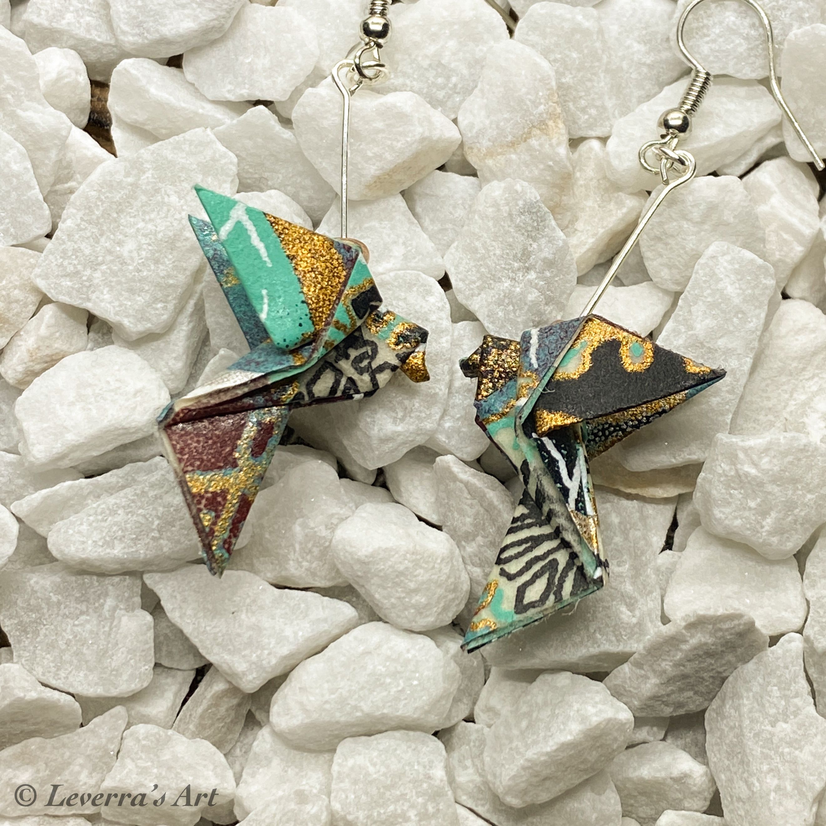 Kranich Ohrringe Origami Miniblings Vogel Kraniche  Produktbild-Vorschau 2
